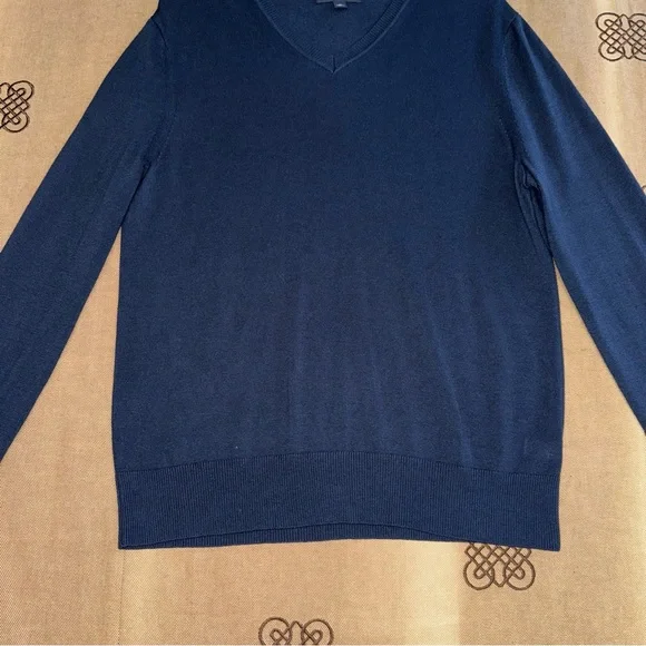 Banana Republic Mens Navy Blue Silk Cashmere V-Neck Sweater Size M - Picture 5 of 15